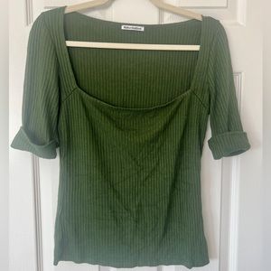 New Reformation Green Knit Top